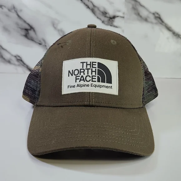 The North Face Trucker Cap. Brown- Green Camo Hat. Adjustable - Picture 3 of 7